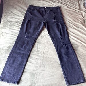 Ripped Black RSQ Mens Slim Jeans